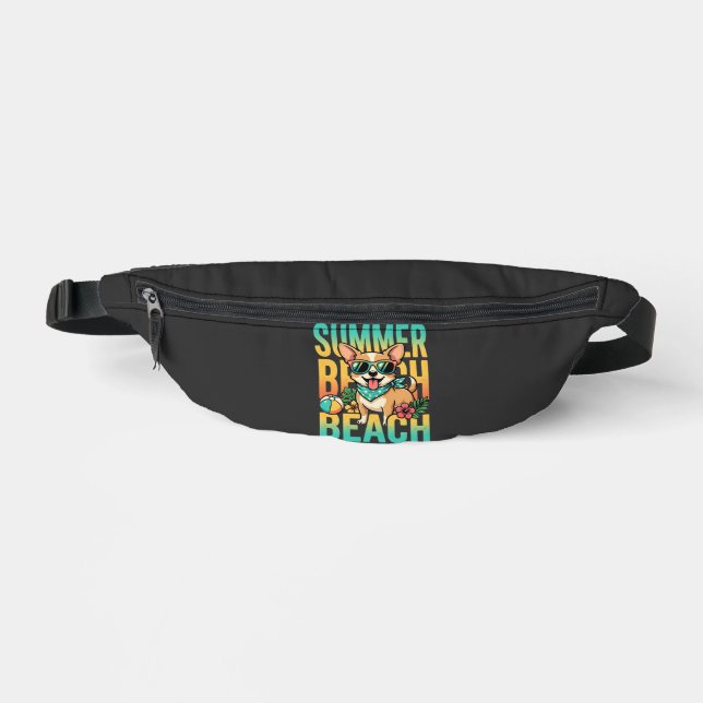 Summer Beach Dog Vacation Vector Bum Bags (Front)