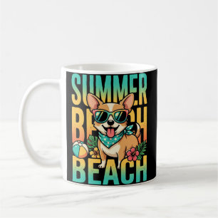 Summer Beach Dog Vacation Vector Coffee Mug