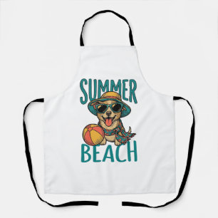 Summer Beach Dog Vintage Sunglasses Shirt Design_1 Apron