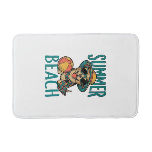 Summer Beach Dog Vintage Sunglasses Shirt Design_1 Bath Mat