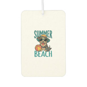 Summer Beach Dog Vintage Sunglasses Shirt Design_1 Car Air Freshener
