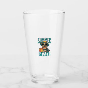 Summer Beach Dog Vintage Sunglasses Shirt Design_1 Glass