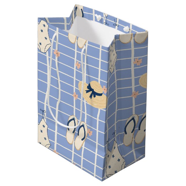 Summer Beach Essentials Pattern (1) Medium Gift Bag (Front Angled)