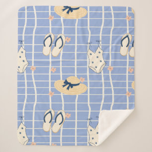 Summer Beach Essentials Pattern (1) Sherpa Blanket