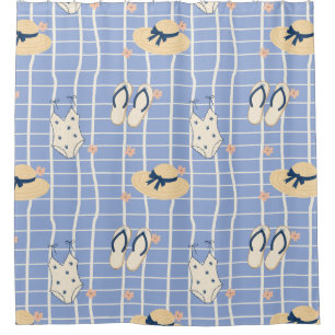 Summer Beach Essentials Pattern (1) Shower Curtain