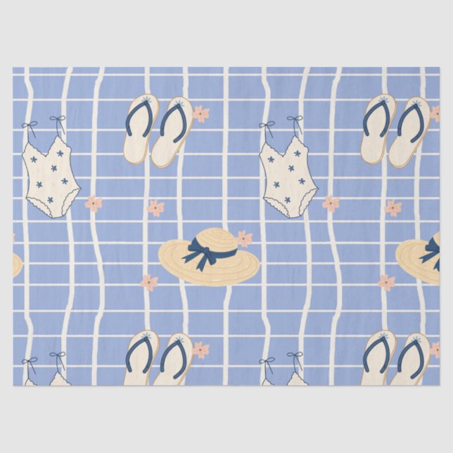 Summer Beach Essentials Pattern (1) Tissue Paper (Front)