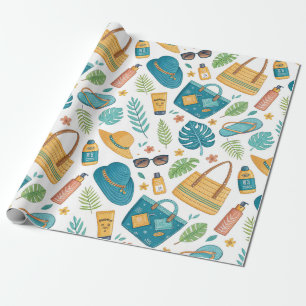 Summer Beach Essentials Pattern (1) Wrapping Paper