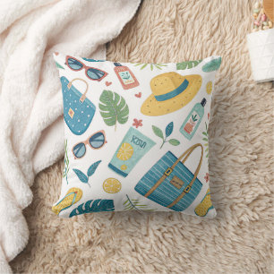 Summer Beach Essentials Pattern (2) Cushion