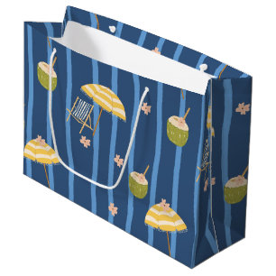 Summer Beach Essentials Pattern (2) Large Gift Bag