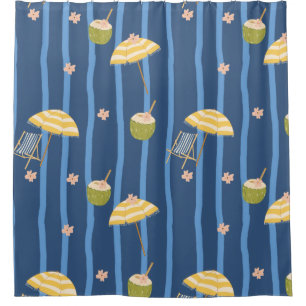 Summer Beach Essentials Pattern (2) Shower Curtain