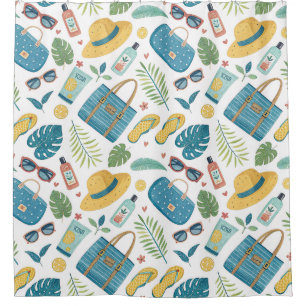 Summer Beach Essentials Pattern (2) Shower Curtain