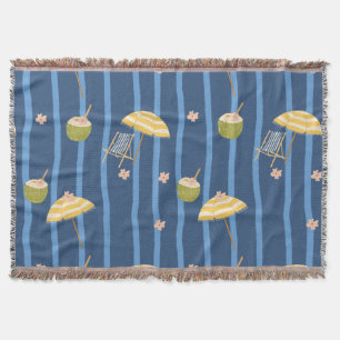 Summer Beach Essentials Pattern (2) Throw Blanket