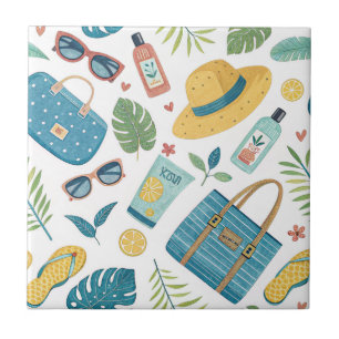 Summer Beach Essentials Pattern (2) Tile