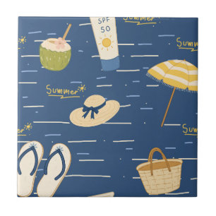 Summer Beach Essentials Pattern (3) Tile