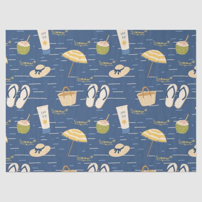 Summer Beach Essentials Pattern (3) Tissue Paper (Front)