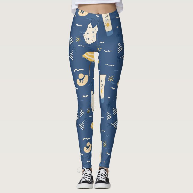 Summer Beach Essentials Pattern (4) Leggings (Front)