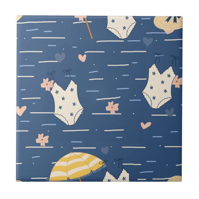 Summer Beach Essentials Pattern (5) Tile (Front)