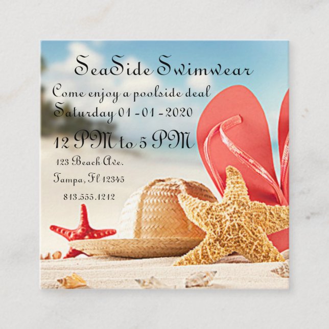 Summer Beach Event Party Business Card (Front)