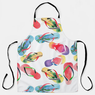 Summer Beach Flip Flops Pattern Apron