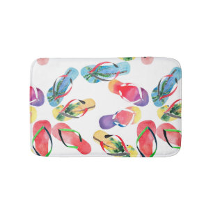 Summer Beach Flip Flops Pattern Bath Mat