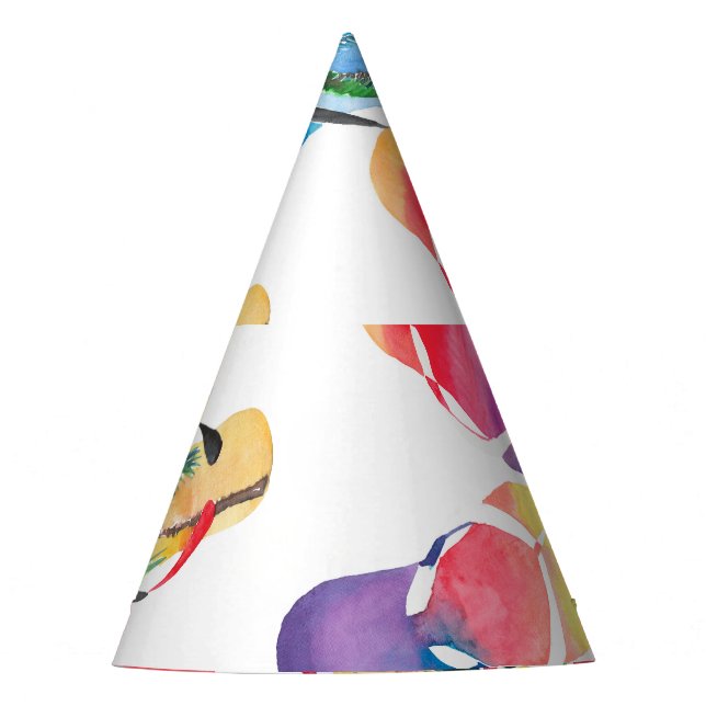 Summer Beach Flip Flops Pattern Party Hat (Front)
