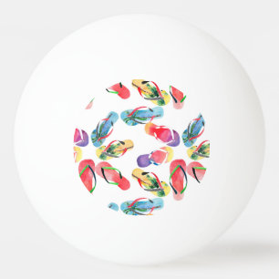 Summer Beach Flip Flops Pattern Ping Pong Ball