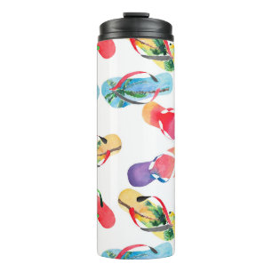 Summer Beach Flip Flops Pattern Thermal Tumbler