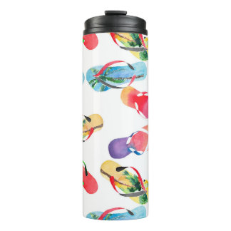 Summer Beach Flip Flops Pattern Thermal Tumbler