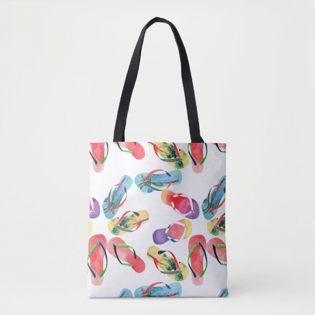 Summer Beach Flip Flops Pattern Tote Bag (Front)