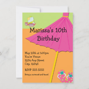 Summer Beach Fun Birthday Party Invitation
