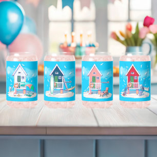 Summer Beach Fun Can Glass Set