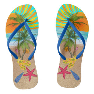 Summer Beach Fun Flip Flops