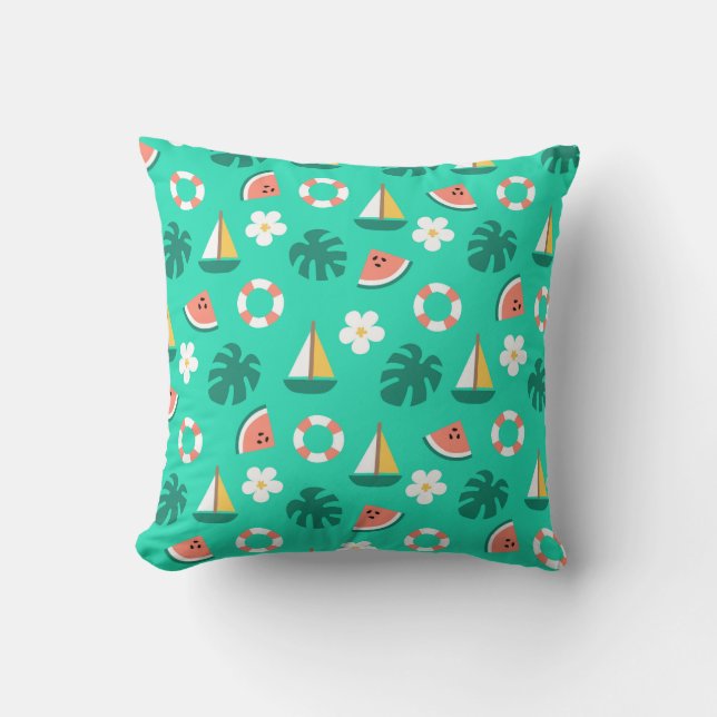 Summer Beach Fun Pattern Cushion (Front)
