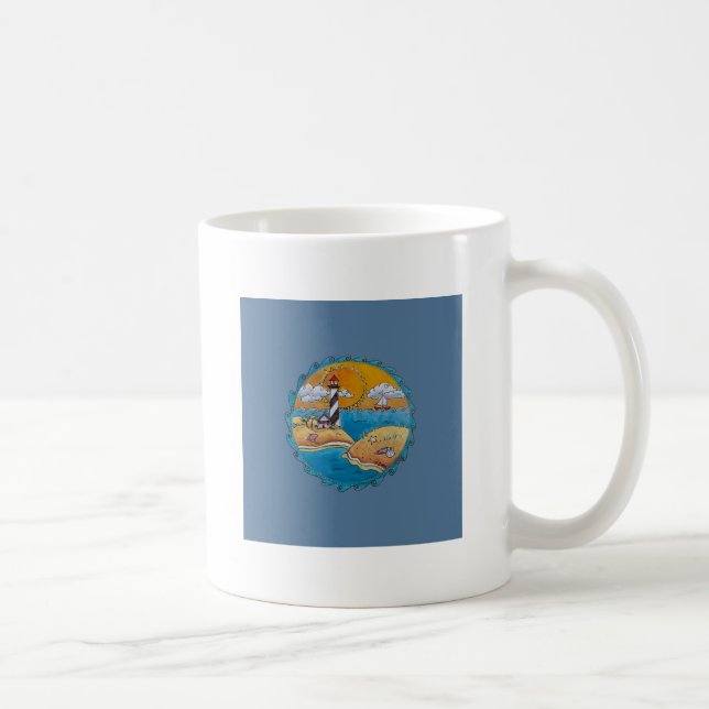 Summer beach fun sunny seashore coastal coffee mug (Right)