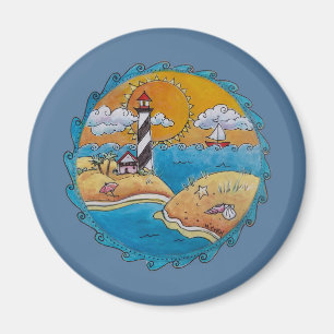 Summer beach fun sunny seashore coastal magnet