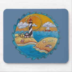 Summer beach fun sunny seashore coastal mouse mat
