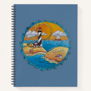 Summer beach fun sunny seashore coastal notebook