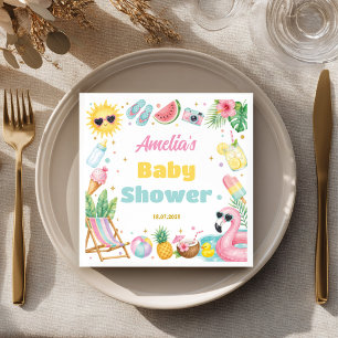 Summer Beach Girl Baby Shower Party Napkins