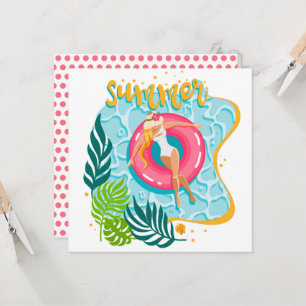 Summer Beach Girl Greeting Card