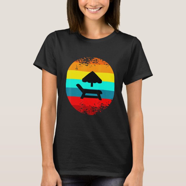 Summer Beach Graphic Themed Decor Beach Umbrella S T-Shirt (Front)