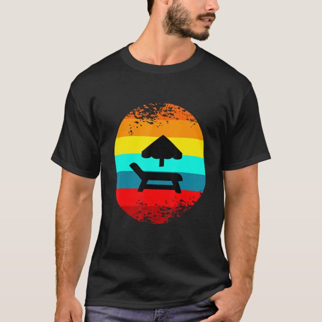 Summer Beach Graphic Themed Decor Beach Umbrella S T-Shirt (Front)