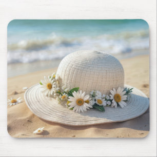 Summer Beach Hat Mouse Mat