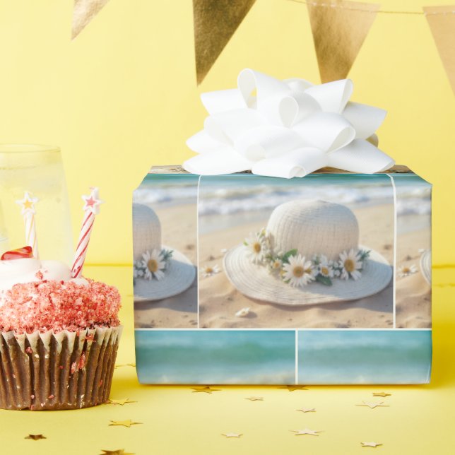 Summer Beach Hat Wrapping Paper (Birthday Party)