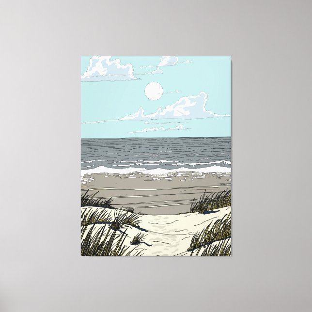 Summer Beach Location Canvas Print (Front)