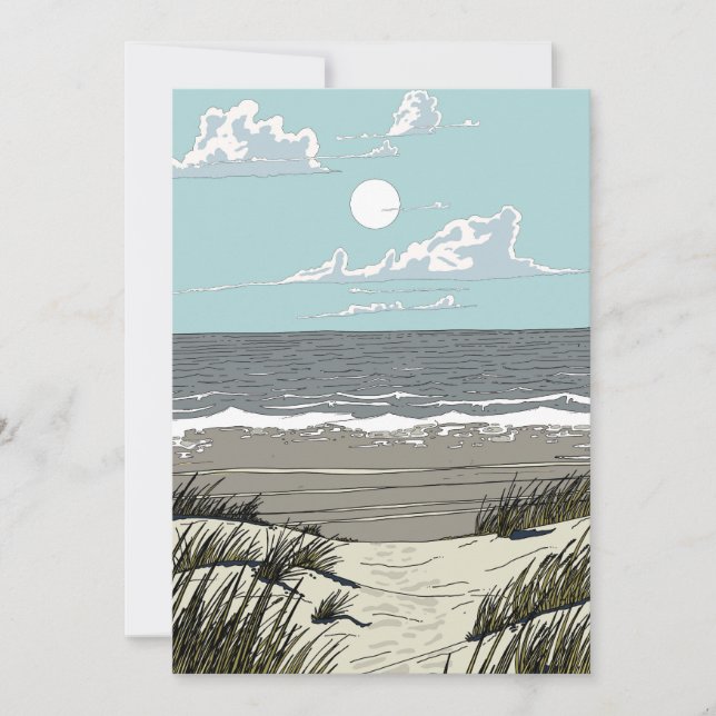 Summer Beach Location Invitation (Front)