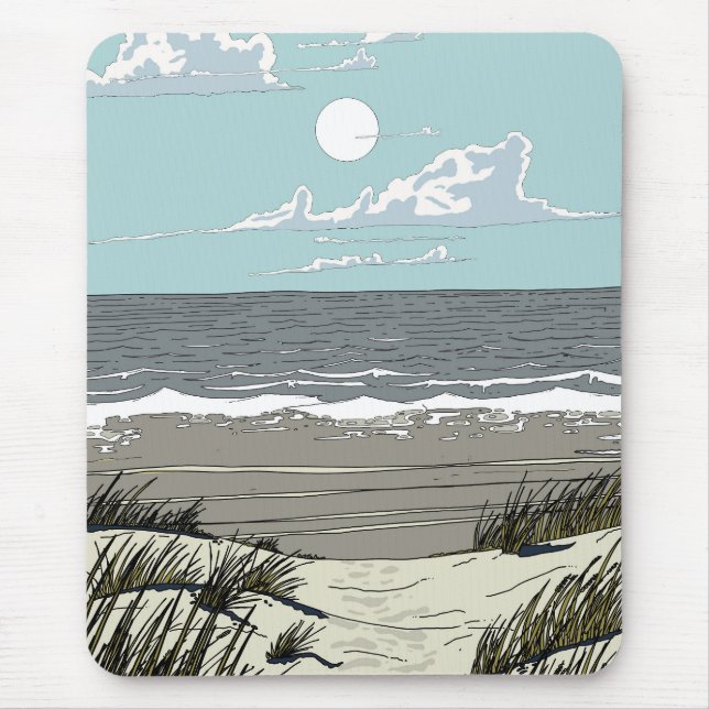 Summer Beach Location Mouse Mat (Front)