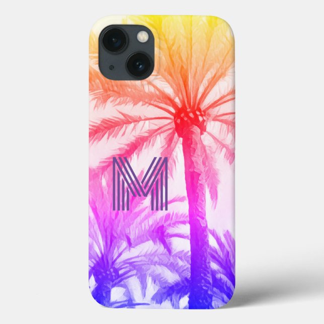 summer beach MONOGRAM RETRO IPHONE sunset case (Back)