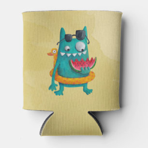 Summer Beach Monster Can Cooler