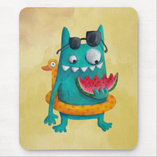 Summer Beach Monster Mouse Mat