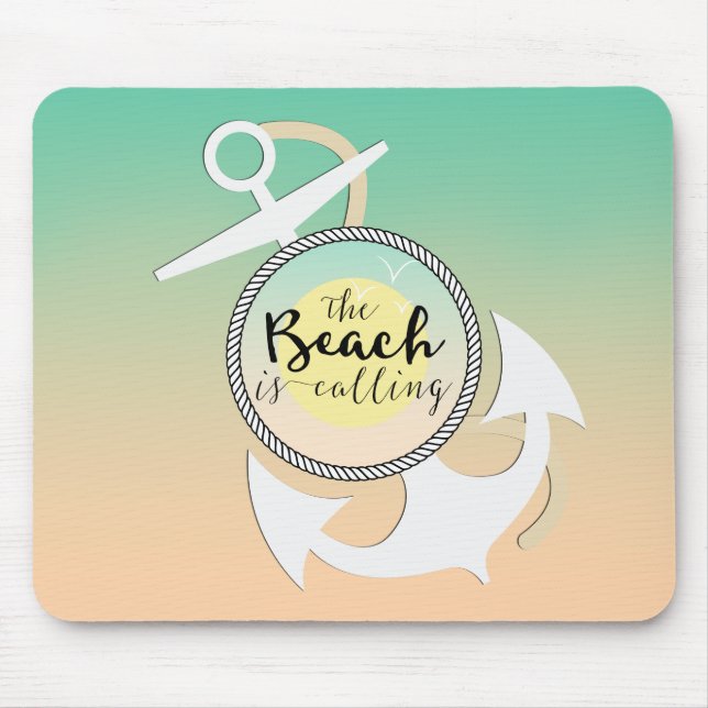 Summer Beach Nautical Typography Mouse Mat (Front)